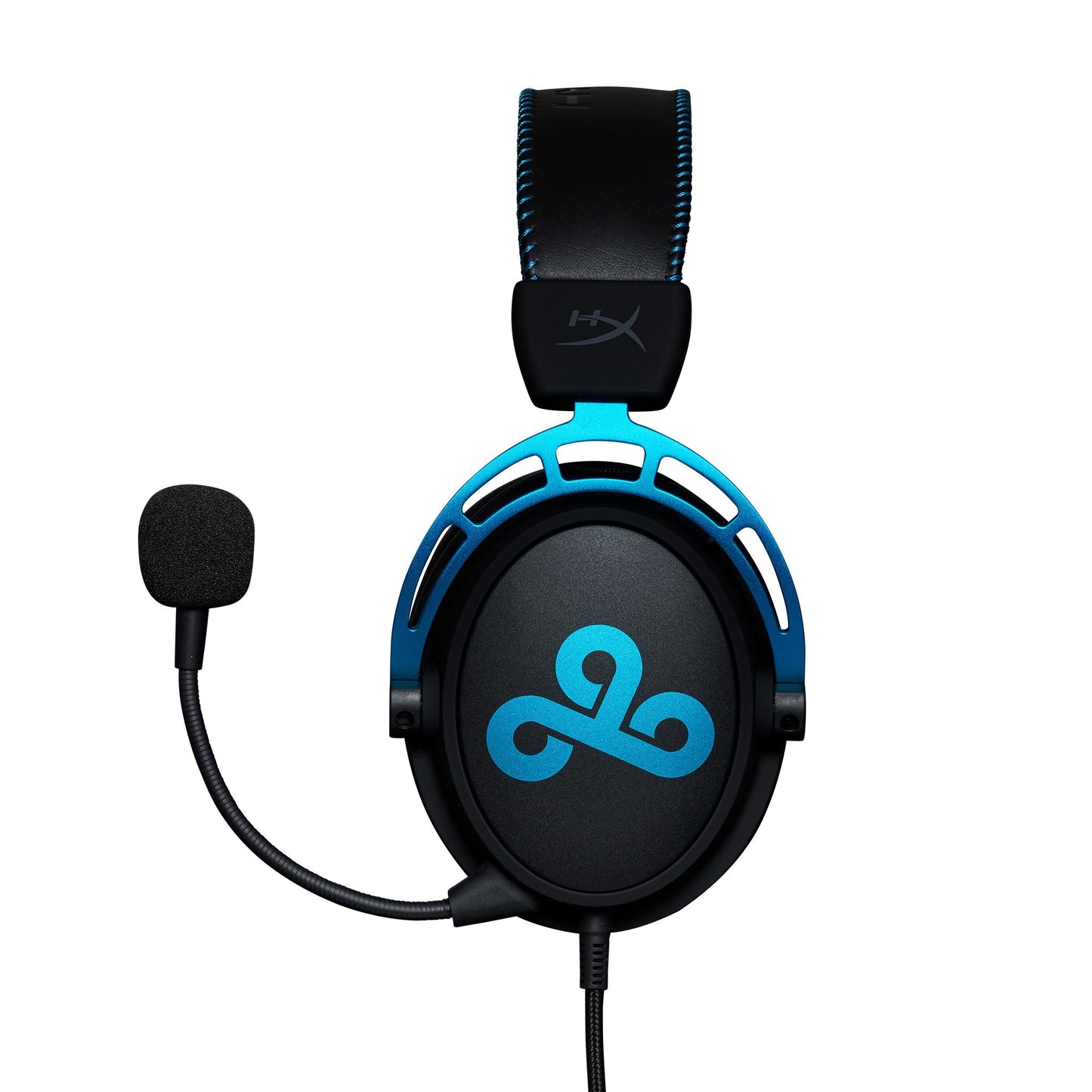 Black/Blue HyperX gaming headset Cloud9 edition from the side